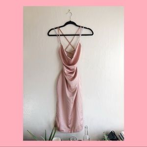 Misguided Silky Cowl Midi Dress